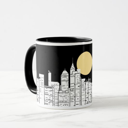 New York Skyline Silhouette Mok (Voorkant links)