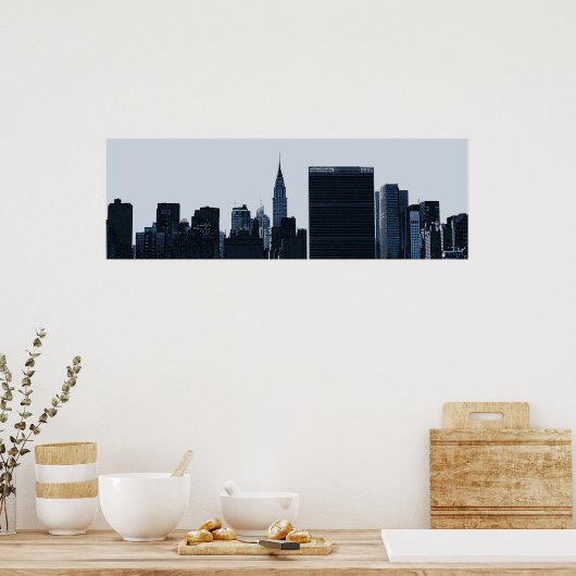 New York Skyline Silhouette Poster (Keuken)