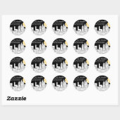 New York Skyline Silhouette Ronde Sticker (Vel)