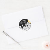 New York Skyline Silhouette Ronde Sticker (Envelop)