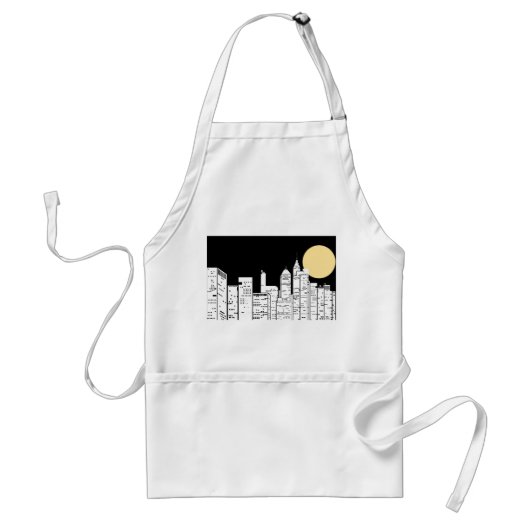 New York Skyline Silhouette Standaard Schort (Voorkant)