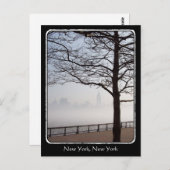 New York Skyline Silhouette Tree Branches border Briefkaart (Voorkant / Achterkant)