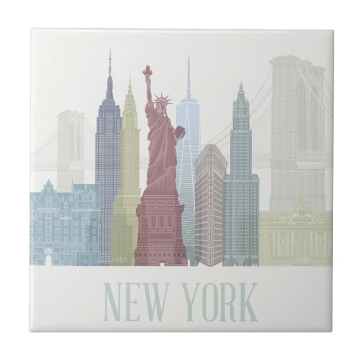 New York Skyline Tegeltje (Voorkant)