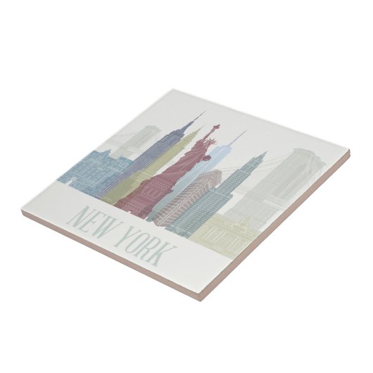 New York Skyline Tegeltje (Zijkant)