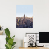 New York Skyline Travel Artwork Poster (Thuiskantoor)