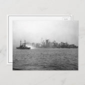 New York Skyline uit Harbour, 1920 Briefkaart (Voorkant / Achterkant)