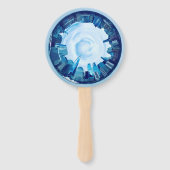 " new york skyline " van de wolkenkrabbers in de r handwaaier (Achterkant)