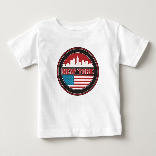 New York Skyline | Verenigde Staten-vlag (Voorkant)