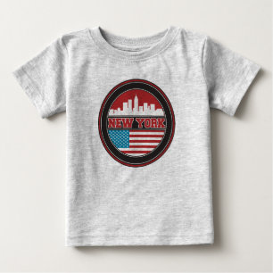 New York Skyline   Verenigde Staten-vlag