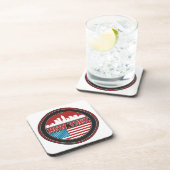 New York Skyline | Verenigde Staten-vlag Bier Onderzetter (Rechterzijde)