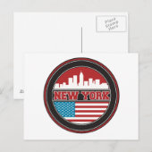 New York Skyline | Verenigde Staten-vlag Briefkaart (Voorkant / Achterkant)