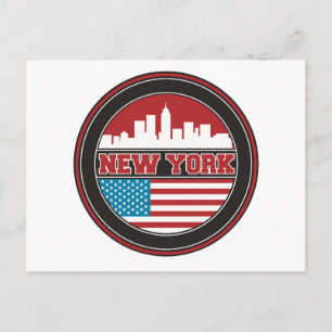 New York Skyline   Verenigde Staten-vlag Briefkaart