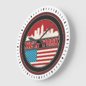 New York Skyline | Verenigde Staten-vlag Grote Klok (Hoek)