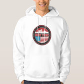 New York Skyline | Verenigde Staten-vlag Hoodie (Voorkant)