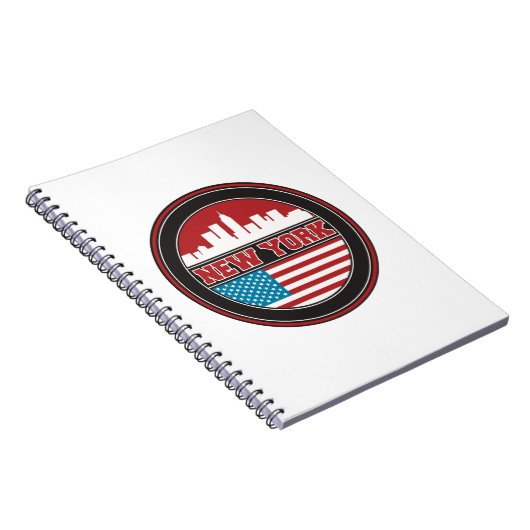 New York Skyline | Verenigde Staten-vlag Notitieboek (Rechterzijde)