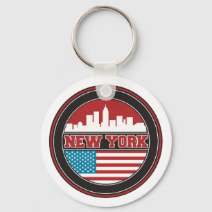New York Skyline Verenigde Staten-vlag Sleutelhanger