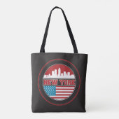 New York Skyline | Verenigde Staten-vlag Tote Bag (Achterkant)