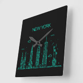New York skyline Vierkante Klok (Hoek)