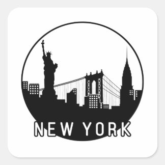 New York Skyline Vierkante Sticker