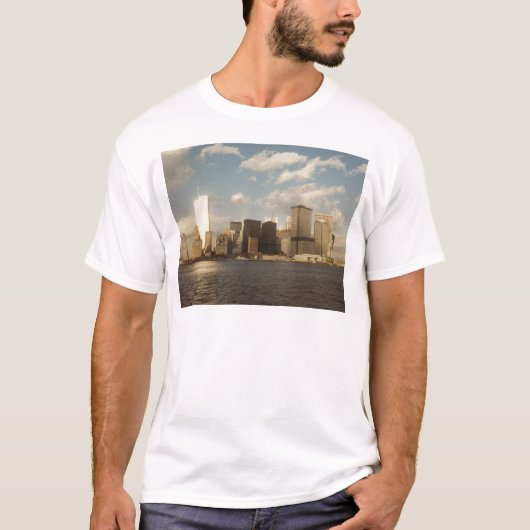 New York Skyline voor 9/11 Twin Towers T-shirt (Voorkant)