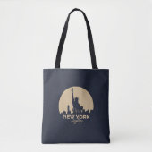 New York Skyline Vrijheidsbeeld Minimalistisch Tote Bag (Voorkant)