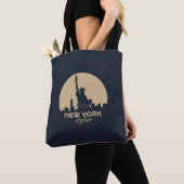 New York Skyline Vrijheidsbeeld Minimalistisch Tote Bag (Dichtbij)