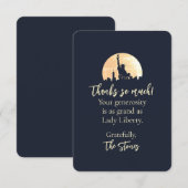 New York Skyline Vrijheidsbeeld Silhouette Bedankkaart (Voorkant / Achterkant)