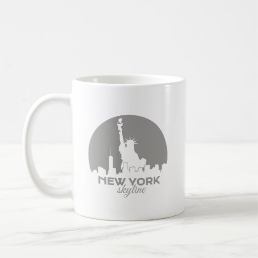 New York Skyline Vrijheidsbeeld Silhouette Koffiemok (Links)