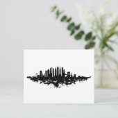 New York Skyline Waterverf Black en White Briefkaart (Staand voorkant)