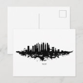 New York Skyline Waterverf Black en White Briefkaart (Voorkant / Achterkant)