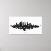 New York Skyline Waterverf Black en White Canvas Afdruk (Voorkant)