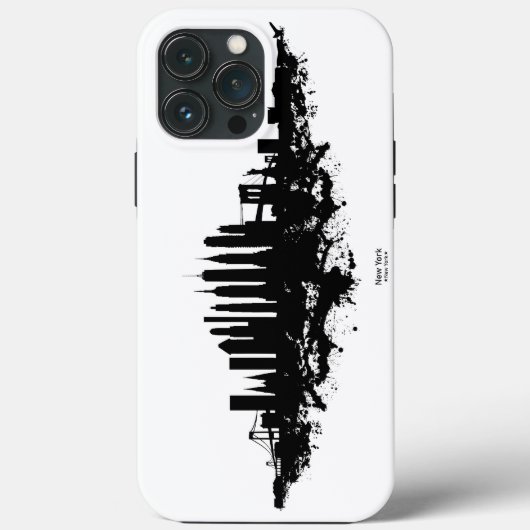 New York Skyline Waterverf Black en White Case-Mate iPhone Case (Achterkant)
