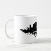New York Skyline Waterverf Black en White Koffiemok (Links)