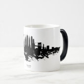 New York Skyline Waterverf Black en White Magische Mok (Voorkant rechts)