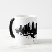 New York Skyline Waterverf Black en White Magische Mok (Voorkant links)
