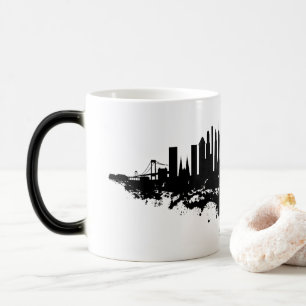 New York Skyline Waterverf Black en White Magische Mok