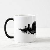 New York Skyline Waterverf Black en White Magische Mok (Links)