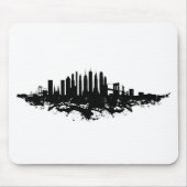 New York Skyline Waterverf Black en White Muismat (Voorkant)