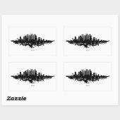 New York Skyline Waterverf Black en White Rechthoekige Sticker (Vel)