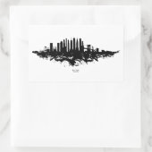 New York Skyline Waterverf Black en White Rechthoekige Sticker (Tas)