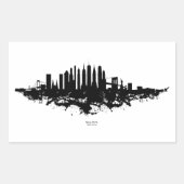 New York Skyline Waterverf Black en White Rechthoekige Sticker (Voorkant)