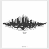 New York Skyline Waterverf Black en White Sticker (Vel)