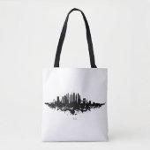 New York Skyline Waterverf Black en White Tote Bag (Voorkant)