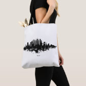 New York Skyline Waterverf Black en White Tote Bag (Dichtbij)