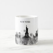 New York Skyline Waterverf Black Minimal Gift Koffiemok (Center)