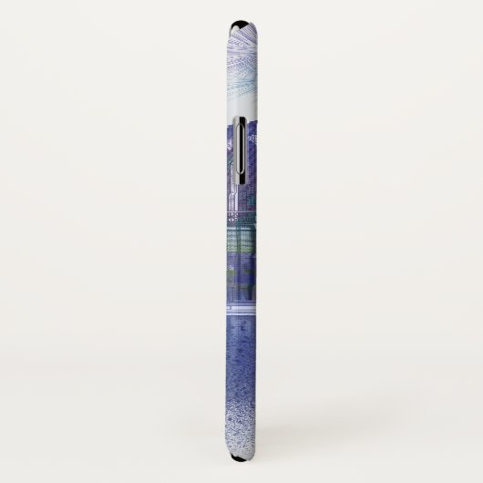 New York Skyline - Waterverf Blue Case-Mate iPhone Case (Achterkant / rechts)