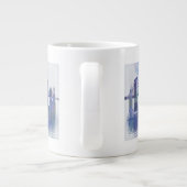 New York Skyline - Waterverf Blue Grote Koffiekop (Achterkant)