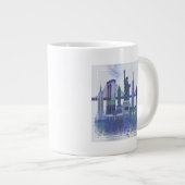 New York Skyline - Waterverf Blue Grote Koffiekop (Voorkant rechts)
