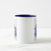 New York Skyline - Waterverf Blue Mok (Midden)