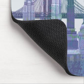 New York Skyline - Waterverf Blue Muismat (Hoek)